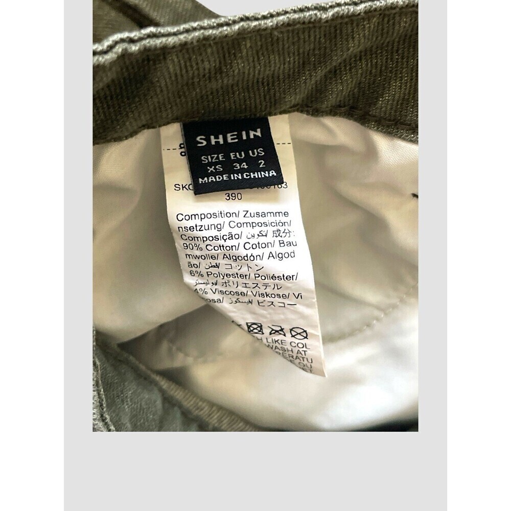 SHEIN EZwear Women's Summer Solid Color Cargo Denim Skirt Army Green Size XS 2 - Picture 3 of 5